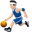 баскетболист с белым тоном кожи