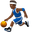 баскетболист с средне-тёмным тоном кожи