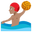 мужчина играет в водное поло с средним тоном кожи
