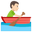 человек в лодке с белым тоном кожи