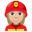 женщина-пожарный с средне-белым тоном кожи