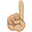 указательный палец вверх с средне-белым тоном кожи