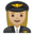 женщина-пилот с средне-белым тоном кожи