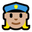 женщина-полицейский с средне-белым тоном кожи