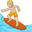 серфингист с средне-белым тоном кожи