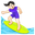 серфингистка с белым тоном кожи