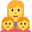 семья из женщины и двух девочек