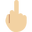 средний палец с средне-белым тоном кожи