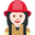 женщина-пожарный с белым тоном кожи