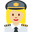 женщина-пилот с средне-белым тоном кожи