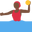 женщина играет в водное поло с тёмным тоном кожи