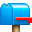 закрытый почтовый ящик с опущенным флажком