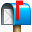 открытый почтовый ящик с поднятым флажкгом