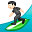 серфинг с белым тоном кожи