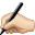 пишущая рука с средне-белым тоном кожи