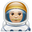 космонавт с средне-белым тоном кожи