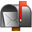 открытый почтовый ящик с поднятым флажкгом