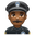 полицейский с средне-тёмным тоном кожи