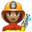 женщина-пожарный с средним тоном кожи
